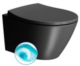 MODO závesná WC misa, Swirlflush, 37x52cm, čierna dual-mat