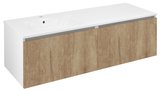 LOREA skrinka 140x46x51,5cm (70+70cm), ľavá, dub alabama/biela matná