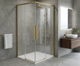 LUXOR GOLD MATT štvorcová sprchová zástena 900x900mm, rohový vstup
