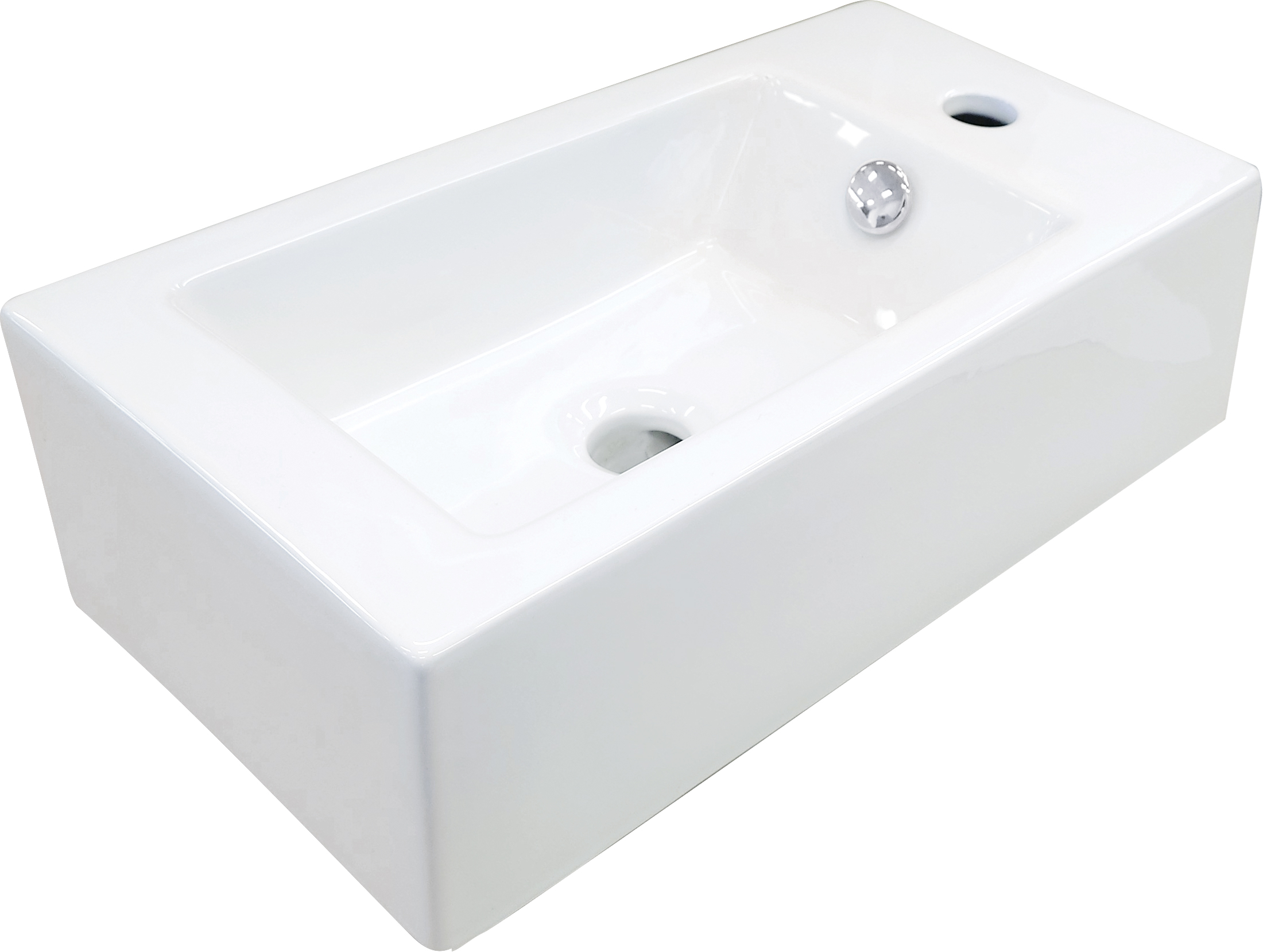 Deante Square - Umywalka ceramiczna nablatowa prawa – umývadlo na dosku