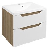 WAVE umývadlová skrinka 60x65x47,8cm, biela/dub cuneo