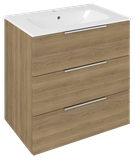 CIRASA umývadlová skrinka 69,8x75x46cm, 3x zásuvka, dub cuneo