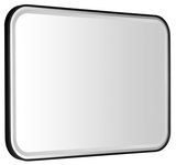 CETIS zrkadlo s LED osvetlením 100x70cm, čierna mat