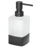 LOUNGE dávkovač mydla na postavenie, 280 ml, mliečne sklo, čierny mat