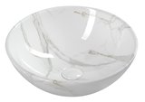 DALMA keramické umývadlo na dosku, priemer 42cm, carrara