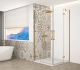 TRINITY GOLD MATT štvorcová sprchová zástena 1000x1000mm, rohový vstup, číre sklo