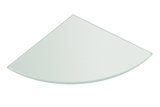 Polička rohová, štvrťkruhová 200x200x8mm, mliečne sklo