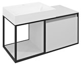 SKARA umývadlová skrinka 100x49,5x46,5cm, čierna mat/biela mat