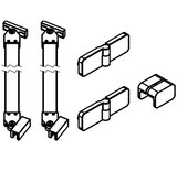 SAPHO GLOBE komponenty dverí s bočnou stenou, zlata mat, pravé – profil / príslušenstvo k sprchovému kútu