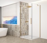 TRINITY GOLD MATT štvorcová sprchová zástena 800x800mm, číre sklo, lavé