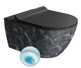 ALTACERAMICA závesná WC misa, Swirlflush, 36x55cm, mramor/čierna mat