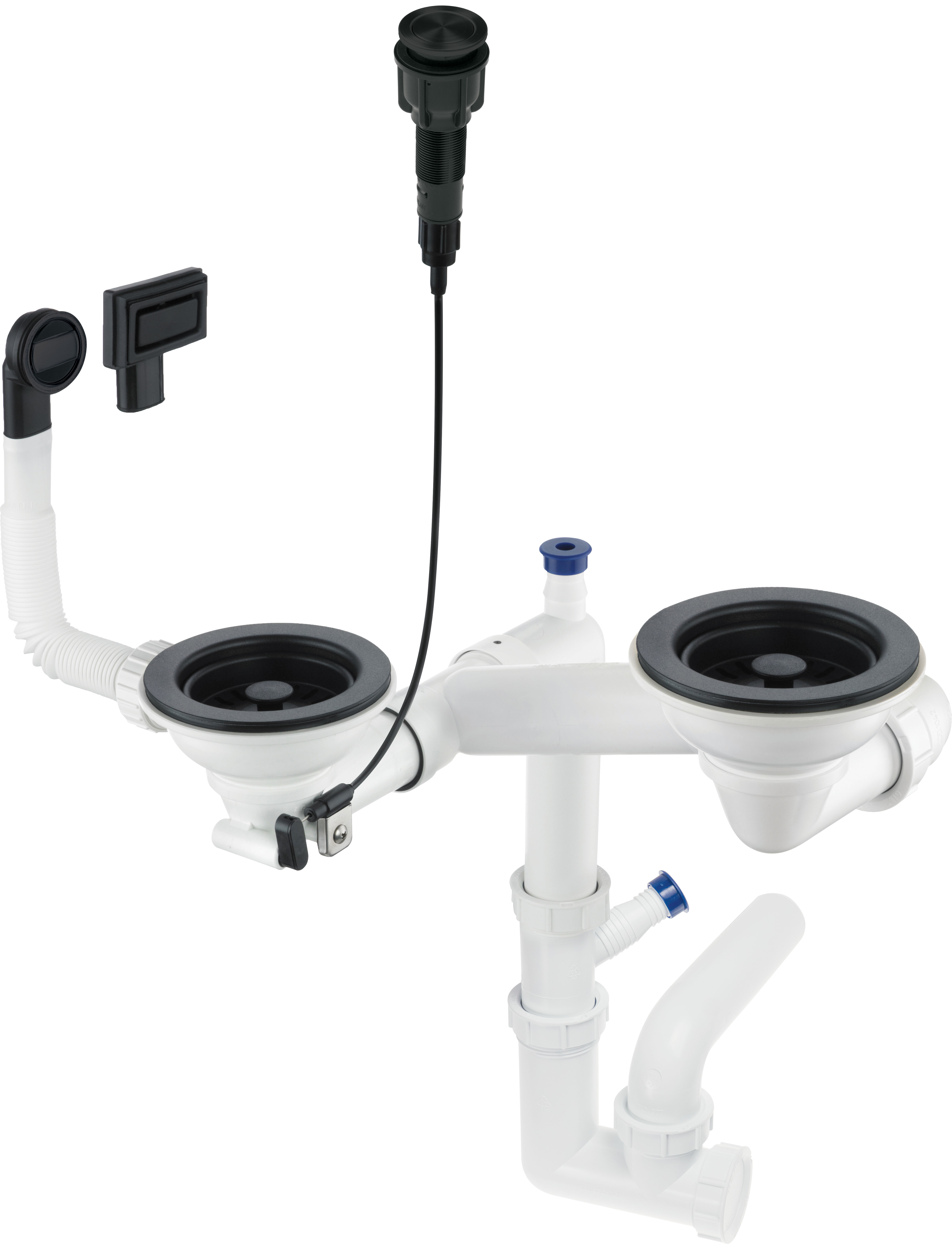 Deante Space-Saver - Syfon do zlewozmywaka granitowego 1.5- i 2-komorowego - Space-Saver