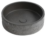 ISPIR betónové umývadlo vrátane odtoku, 40cm, čierny granit