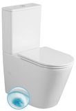 AVIS WC kombi, Vortex Rimless, spodný/zadný odpad, biela