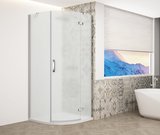 TRINITY CHROME štvrťkruhová sprchová zástena 900x900mm, matné sklo, pravá