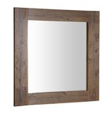 BRAND zrkadlo v drevenom ráme 80x80cm, morený smrek