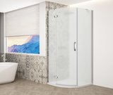TRINITY CHROME štvrťkruhová sprchová zástena 900x900mm, matné sklo, ľavá
