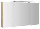 MIRRÓ galérka s LED osvetlením, 3x dvierka, 120x70x16cm, dub Alabama