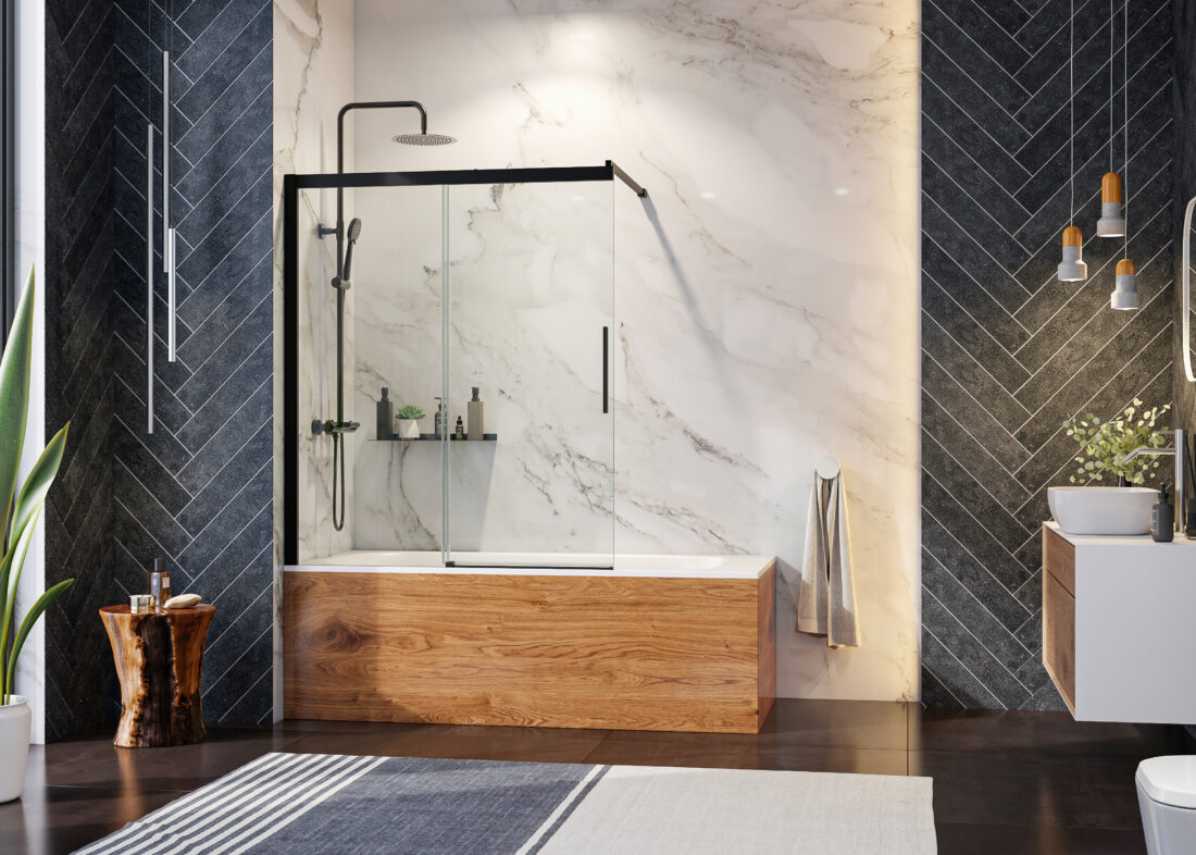 Aquatek WELLNESS BLACK KV2 120 – štvorcový sprchový kút