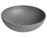 TURF betónové umývadlo na dosku vrátane výpuste, priemer 44cm, čierny granit