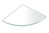 Polička rohová, štvrťkruhová 200x200x8mm, číre sklo