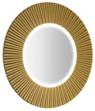 PRIDE STRIP guľaté zrkadlo s LED osvetlením v ráme, priemer 90cm, zlato