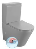 PACO kombi WC, Rimless, spodný/zadný odpad, sivá mat