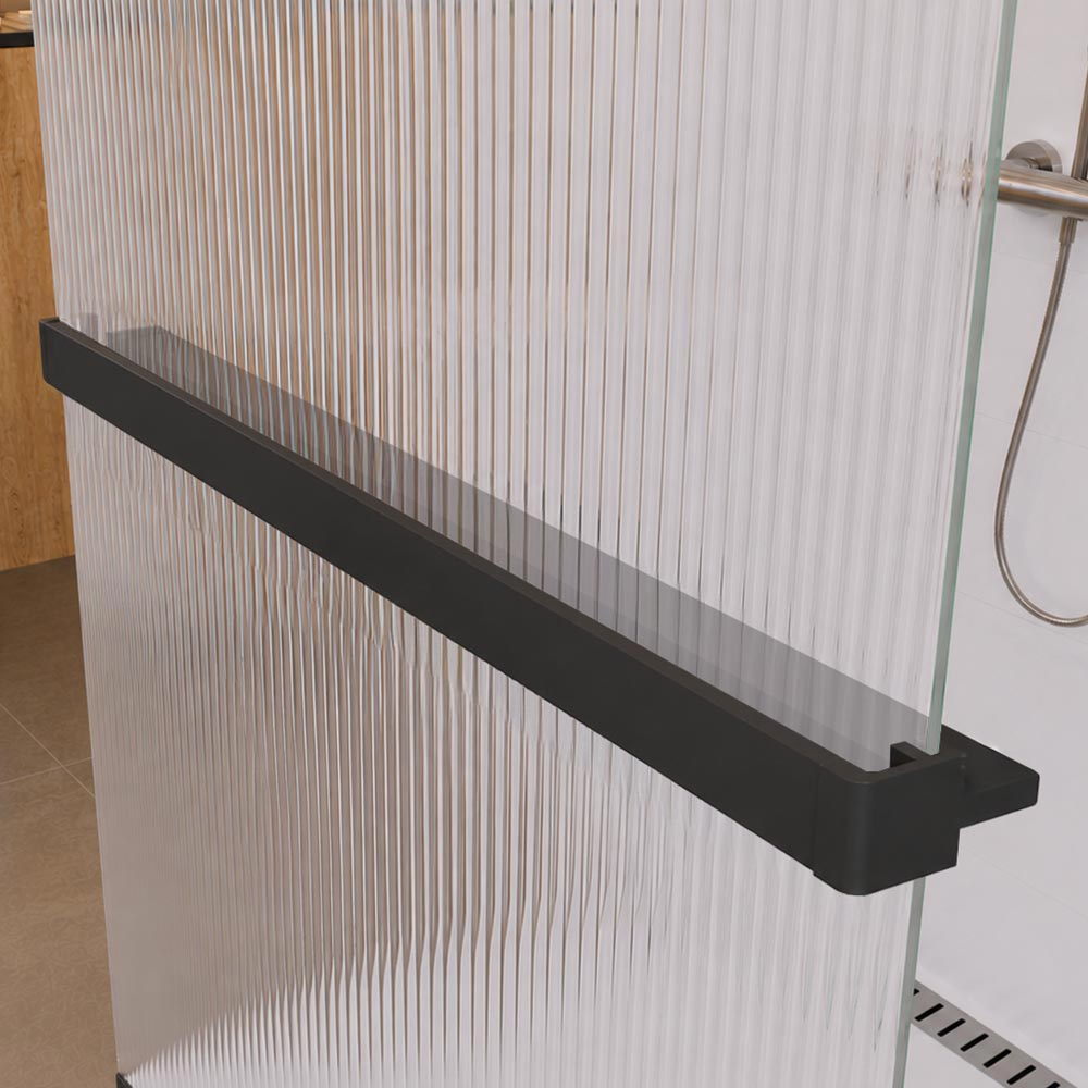 Mereo Polička k WALK IN do priestoru, 140 cm, čierny ALU