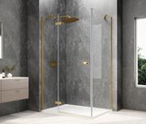 GLOBE GOLD MATT obdĺžniková sprchová zástena 1200x900mm, číre sklo, ľavá