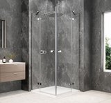 GLOBE CHROME štvorcová sprchová zástena 900x900mm, rohový vstup, číre sklo