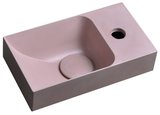 PICCOLINO betónové umývadlo 30,8x17cm, batéria vpravo, ružová mat