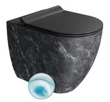 ALTACERAMICA WC misa stojaca, Swirlflush, 36x55cm spodný/zadný odpad, mramor/čierna mat