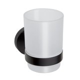 X-ROUND BLACK pohár závesný, mliečne sklo, čierna mat