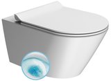 KUBE X závesná WC misa, GeniusFlush, 36x55cm, biela dual-mat