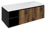LOREA skrinka 120x46x51,5cm (30P+90cm), pravá, dub collingwood/čierna matná