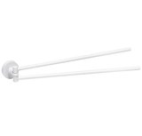 X-ROUND dvojitý držiak uterákov 420mm, otočný, biela mat