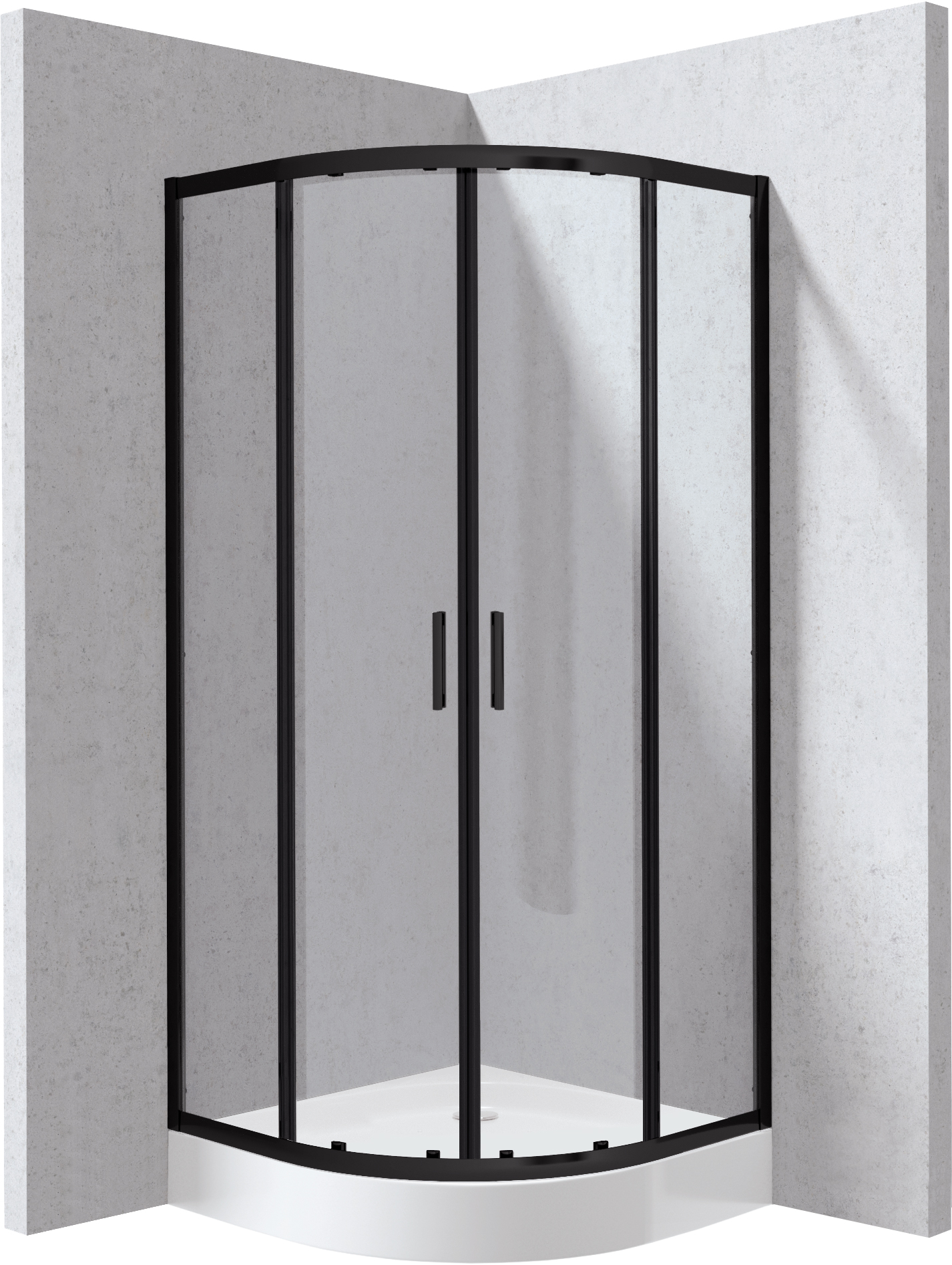 Deante Funkia Evo - Kabina prysznicowa z brodzikiem półokrągła 80x80 cm – sprchový box