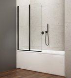 WILA vaňová zástena 900x1400mm, skladacie, čierna, číre sklo