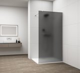 ESCA CHROME jednodielna sprchová zástena na inštaláciu k stene, dymové matné sklo, 1100 mm