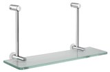 Závesná sklenená polička na sprchovú zástenu 400x180x125mm, chróm