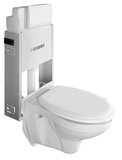 Závesné WC Taurus s podomietkovou nádržkou a tlačidlom Geberit, biela,