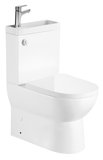 JALTA HYGIE WC kombi s umývadlom, Rimless, spodný/zadný odpad, biela
