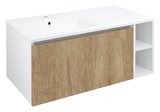 LOREA skrinka 100x46x51,5cm (80+20cm), ľavá, dub Alabama/biela matná