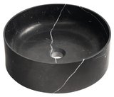 BLOK kamenné umyvadlo na desku, priemer 40cm, černá mat Marquin