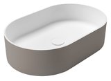 THIN umývadlo na dosku, Rockstone, 55x35cm, biela mat/agila