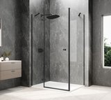 GLOBE BLACK obdĺžniková sprchová zástena 1000x800mm, číre sklo, ľavá