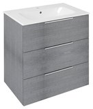 CIRASA umývadlová skrinka 69,8x75x46cm, 3x zásuvka, dub strieborný