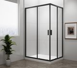 EASY BLACK obdĺžniková sprchová zástena 900x800mm, číre sklo