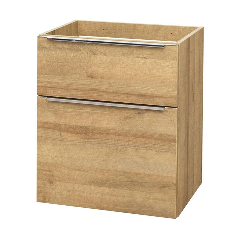 Mereo Mailo, kúpeľňová skrinka 60 cm, dub Riviera, elox AL madlo