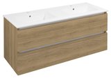 EZARA dvojumývadlová skrinka 120x55x46cm, dub cuneo